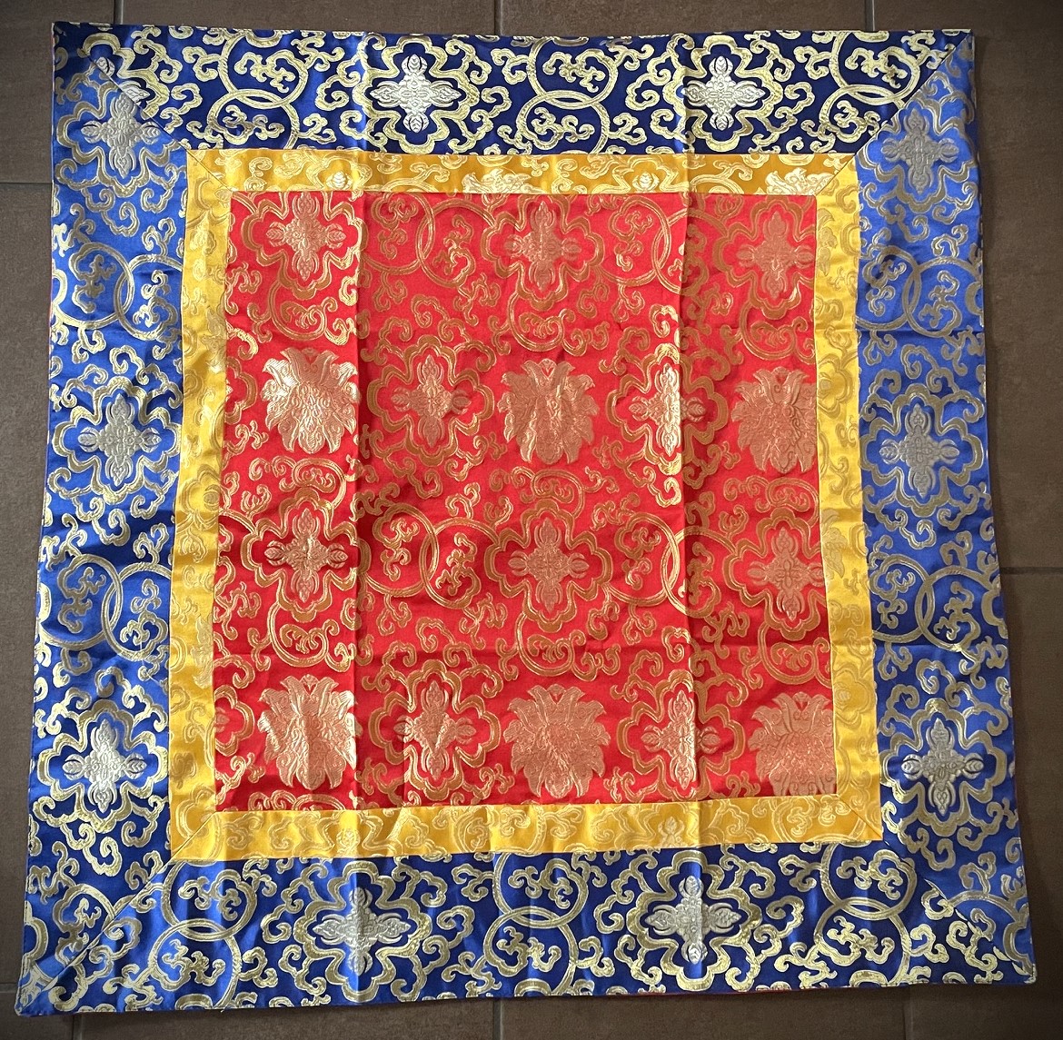 Altardecke groß, blau-gelb-rot