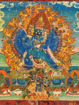 Yamantaka umgeben von den acht grünen Taras