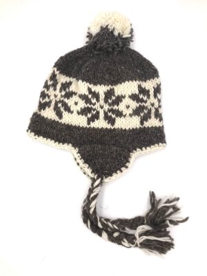 Mütze “Nepal” Bommel Schneeflocke braun
