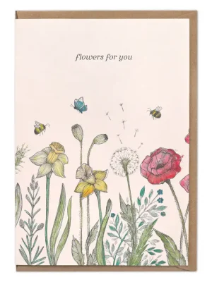 Klappkarte – Blumenwiese