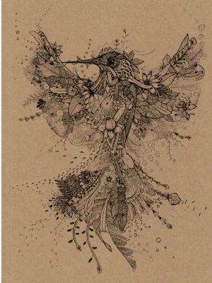 Notizbuch [Recyclingpapier] – Blumenvogel
