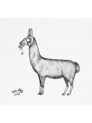Postkarte [Bambuspapier] - Lama