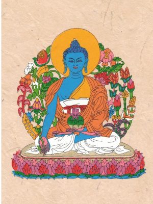 Klappkarte Medicine Buddha, mit Kuvert aus handgefertigtem Bambuspapier