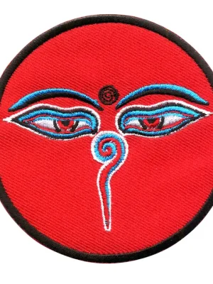 Aufnäher Buddhas Augen, rot