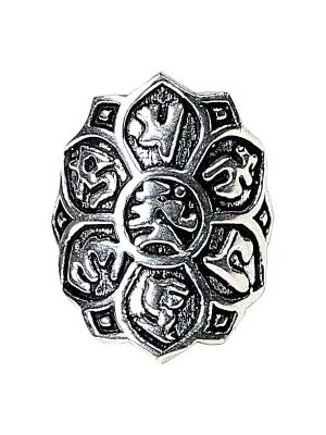 Ring Lotus- Messing - silberfarbig