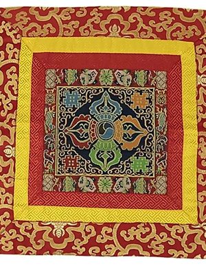 Kissenbezug mit Doppel-Dorje Brokat