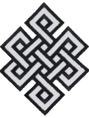 Aufnäher unendlicher Knoten Patch schwarz weiß