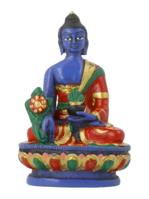 Medizinbuddha Figur bemalt