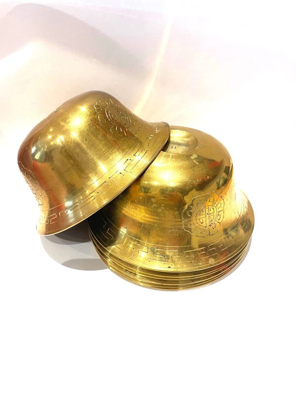Opferschalen - Set mit Ornamenten D= 11cm, Messing