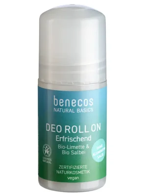 benecos Natural Basics Deo Roll-on Erfrischend Bio-Salbeiwas