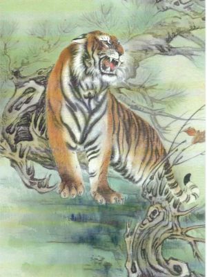 Tiger gemalt von H.H.Karmapa Orgyen Trinley Dorje
